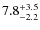 $\rm 7.8^{+ 3.5}_{- 2.2}$