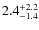 $\rm 2.4^{+ 2.2}_{- 1.4}$