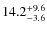 $\rm 14.2^{+ 9.6}_{- 3.6}$