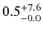 $\rm0.5^{+ 7.6}_{- 0.0}$