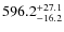 $\rm 596.2^{+ 27.1}_{- 16.2}$