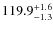 $\rm 119.9^{+ 1.6}_{- 1.3}$
