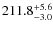 $\rm 211.8^{+ 5.6}_{- 3.0}$