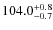 $\rm 104.0^{+ 0.8}_{- 0.7}$