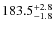 $\rm 183.5^{+ 2.8}_{- 1.8}$