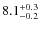 $\rm 8.1^{+ 0.3}_{- 0.2}$