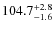 $\rm 104.7^{+ 2.8}_{- 1.6}$