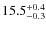 $\rm 15.5^{+ 0.4}_{- 0.3}$