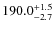 $\rm 190.0^{+ 1.5}_{- 2.7}$