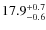 $\rm 17.9^{+ 0.7}_{- 0.6}$