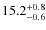 $\rm 15.2^{+ 0.8}_{- 0.6}$