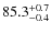$\rm 85.3^{+ 0.7}_{- 0.4}$