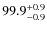 $\rm 99.9^{+ 0.9}_{- 0.9}$