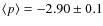 $\langle p \rangle = -2.90\pm0.1$