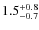 $\rm 1.5^{+ 0.8}_{- 0.7}$