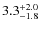 $\rm 3.3^{+ 2.0}_{- 1.8}$