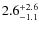 $\rm 2.6^{+ 2.6}_{- 1.1}$