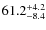$\rm 61.2^{+ 4.2}_{- 8.4}$