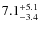$\rm 7.1^{+ 5.1}_{- 3.4}$