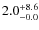$\rm 2.0^{+ 8.6}_{- 0.0}$
