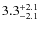 $\rm 3.3^{+ 2.1}_{- 2.1}$