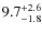 $\rm 9.7^{+ 2.6}_{- 1.8}$