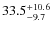 $\rm 33.5^{+ 10.6}_{- 9.7}$