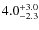 $\rm 4.0^{+ 3.0}_{- 2.3}$