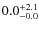 $\rm0.0^{+ 2.1}_{- 0.0}$