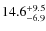 $\rm 14.6^{+ 9.5}_{- 6.9}$