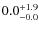 $\rm0.0^{+ 1.9}_{- 0.0}$