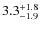 $\rm 3.3^{+ 1.8}_{- 1.9}$