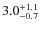 $\rm 3.0^{+ 1.1}_{- 0.7}$
