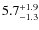 $\rm 5.7^{+ 1.9}_{- 1.3}$