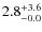 $\rm 2.8^{+ 3.6}_{- 0.0}$