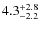 $\rm 4.3^{+ 2.8}_{- 2.2}$