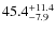$\rm 45.4^{+ 11.4}_{- 7.9}$