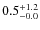$\rm0.5^{+ 1.2}_{- 0.0}$
