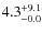 $\rm 4.3^{+ 9.1}_{- 0.0}$