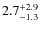 $\rm 2.7^{+ 2.9}_{- 1.3}$