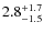 $\rm 2.8^{+ 1.7}_{- 1.5}$