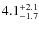 $\rm 4.1^{+ 2.1}_{- 1.7}$