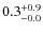 $\rm0.3^{+ 0.9}_{- 0.0}$