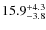 $\rm 15.9^{+ 4.3}_{- 3.8}$