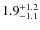 $\rm 1.9^{+ 1.2}_{- 1.1}$
