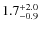 $\rm 1.7^{+ 2.0}_{- 0.9}$