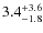 $\rm 3.4^{+ 3.6}_{- 1.8}$