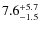 $\rm 7.6^{+ 5.7}_{- 1.5}$