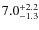$\rm 7.0^{+ 2.2}_{- 1.3}$