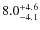 $\rm 8.0^{+ 4.6}_{- 4.1}$